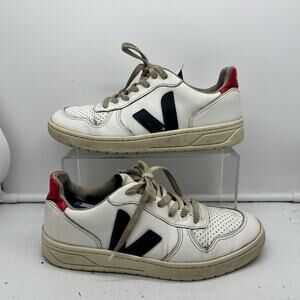 Veja Shoes Womens 8 Logo White Red Sneakers *worn
